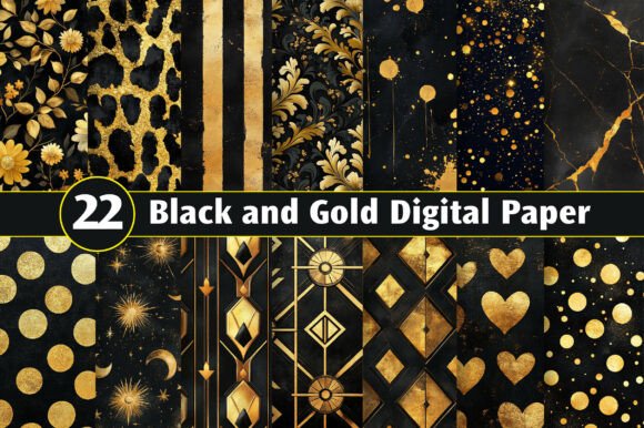 Download Black and Gold Digital Paper - Black and gold digital paper Collection