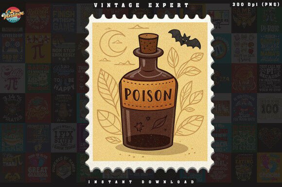 Download Haunted Apothecary Bottle Postage Stamp - Premium Resources