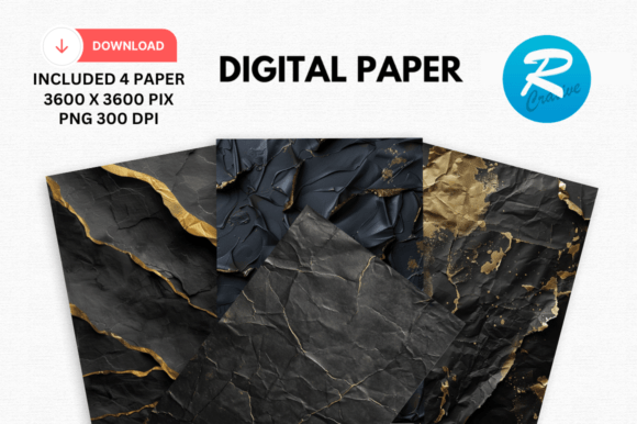 Download Watercolor Black and Gold Digital Paper - Premium Resources