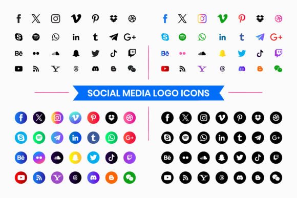 Download Social Media Logo Icons Set - Icons Collection