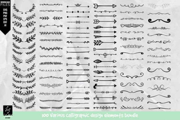 Download Various Calligraphic Design Elements Set - Elements Collection