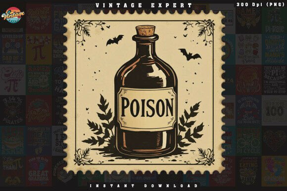 Download Apothecary Poison Bottle Postage Stamp - Premium Resources
