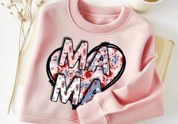 Download Mama Floral PNG Heart Tshirt Design - Premium Bundle