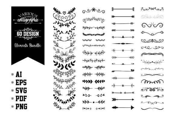 Download Various Calligraphic Design Elements Set - Elements Collection